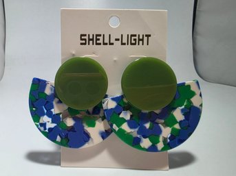 Marbled Semi-circle Earrings