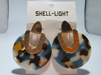 Gold Tone Blue Multi-color Earrings