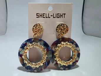 Multicolored Marbled Acrylic Base Earrings