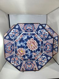 Vintage Toyo Japan Octagonal Porcelain Decorative Plate Set