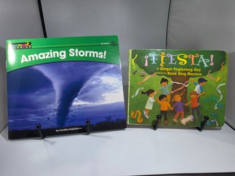 Amazing Storms! By Caroline Hutchinson &  Fiesta! By Ginger Foglesong Guy Kid's Book Set