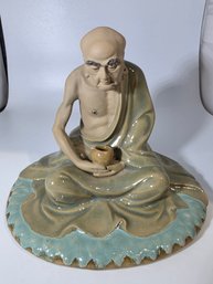 Ceramic Figurine Of An Arhat Or Monk Shiwan Pottery