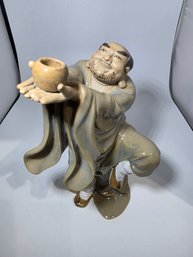 Ceramic Shiwan Ware Figurine Lifting A Bowl