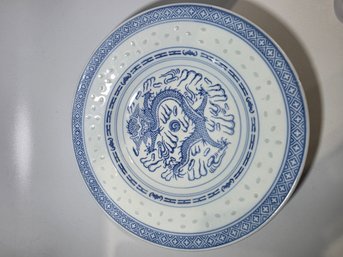 A Vintage Blue And White Porcelain Plate