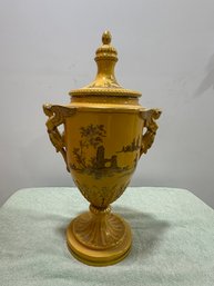 Mid Century Italian Yellow Tole Urn