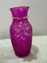 Feliz Ginger Glass Vase With Wave Pattern