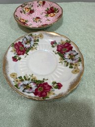 Norcrest Fine China Saucer - Hand Painted Flowers