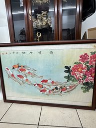 48' Chinese Gold Fish Feng Shui Painting