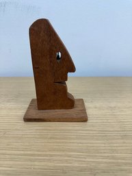 Vintage Mid Century Wooden Nose Glasses Holder