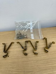 Vintage Curtain Rod Brackets Lot Of 4 Adjustable 3/4 Curtain