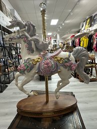 HOUSE OF FABERGE IMPERIAL ROSE CAROUSEL HORSE FRANKLIN MINT COLLECTIBLE