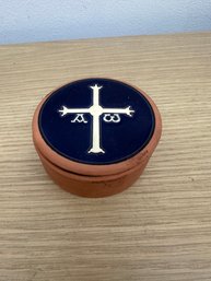 Christian Cross Ceramic Trinket Storage Jewelry Prayer Box