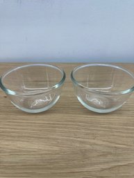 A Pair Of  Clear Glass Bowls
