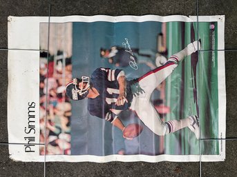 Vintage 1980s Marketcom NFL Mini-poster Featuring New York Giants Quarterback Phil Simms