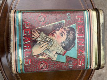 Vintage H. J. Heinz's Pearls Metal Storage Tin Canister