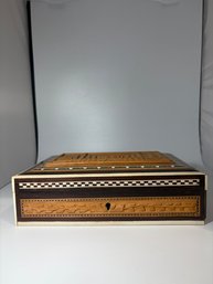 Vintage Anglo-Indian Carved Wooden Jewelry Box