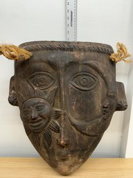 Very Rare Antique Mask With Sun And Moon On The Side
