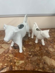 Vintage Cow Creamer, French Porcelain Milk Dispenser
