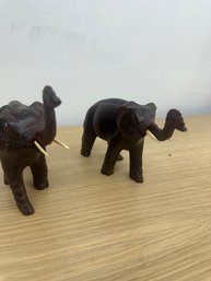 Beautiful Hand Carved Wood Elephants