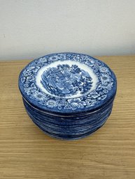 26 Pcs Vintage Staffordshire Ironstone Liberty Blue Monticello 6' Bread Plate England