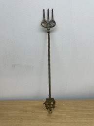 Vintage 'Golden Hind' Brass Fireplace Fork