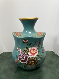 Hand Painted Blue Floral Vase