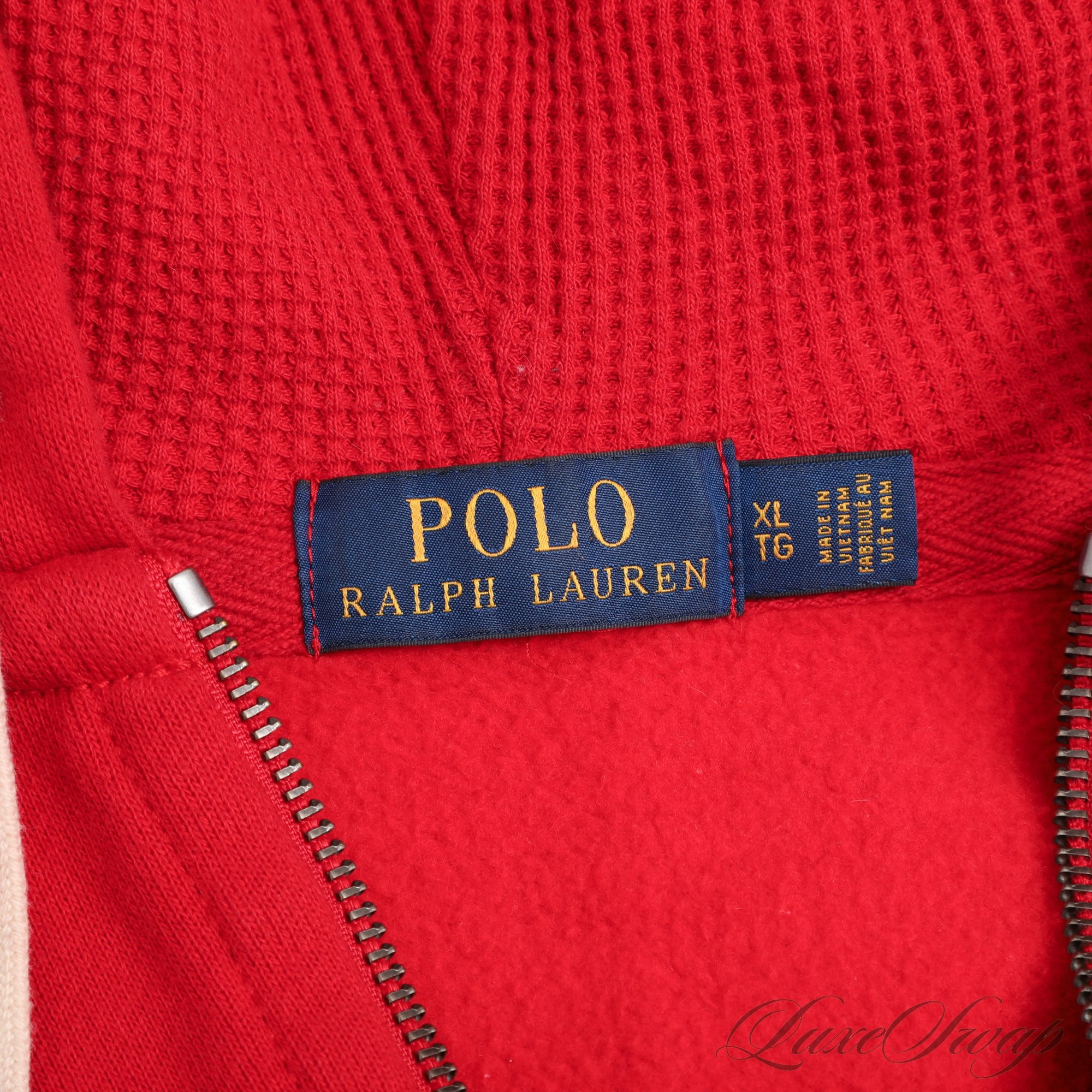 Ruby Ralph NEAR MINT AND SUPER WARM MENS POLO RALPH LAUREN RUBY RED WAFFLE LINED ...
