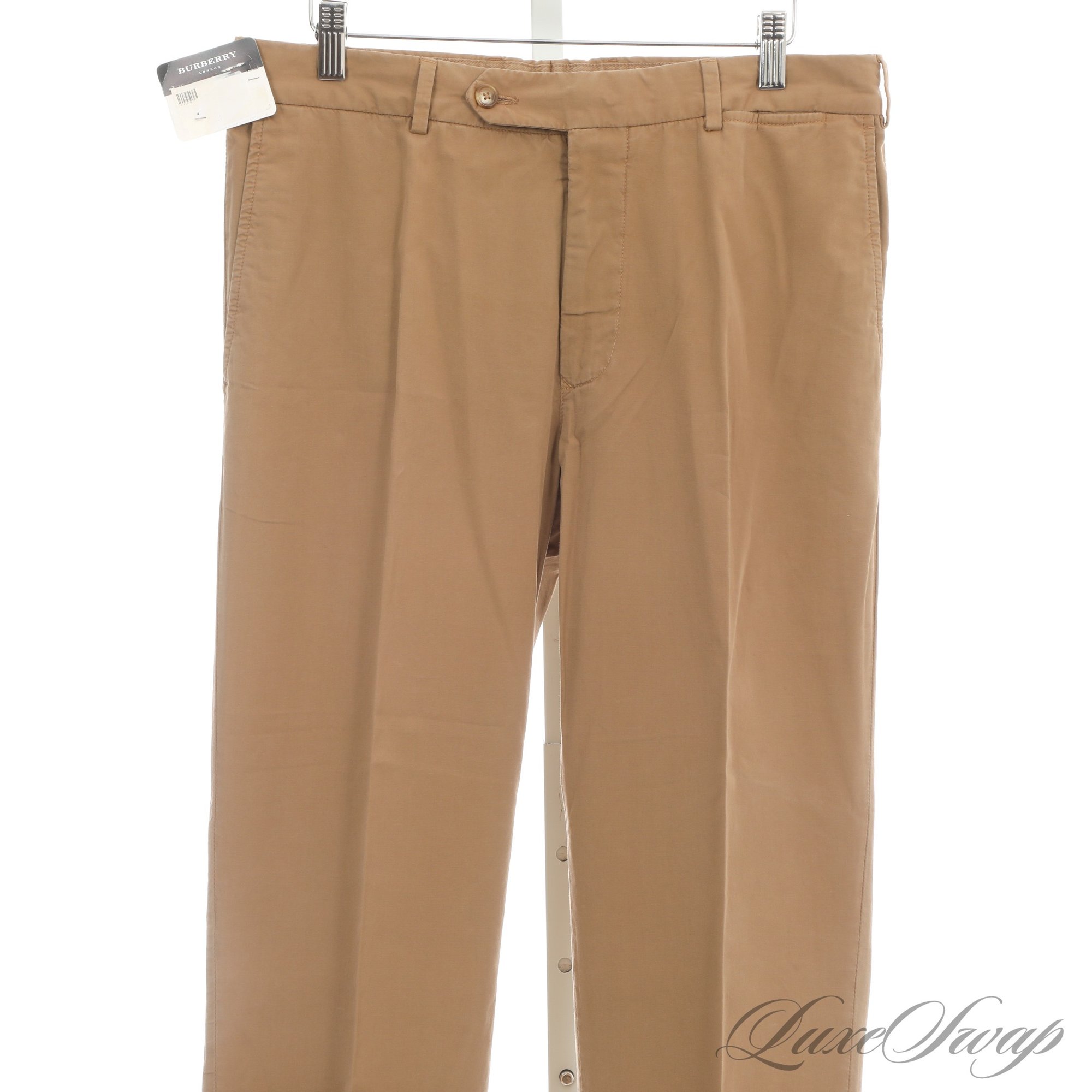 Burberry London, Brand New W/tags!! Mens Burberry London Camel Sand Garment Dyed Sport Chino Pants 50 Eu / 34-36 Us