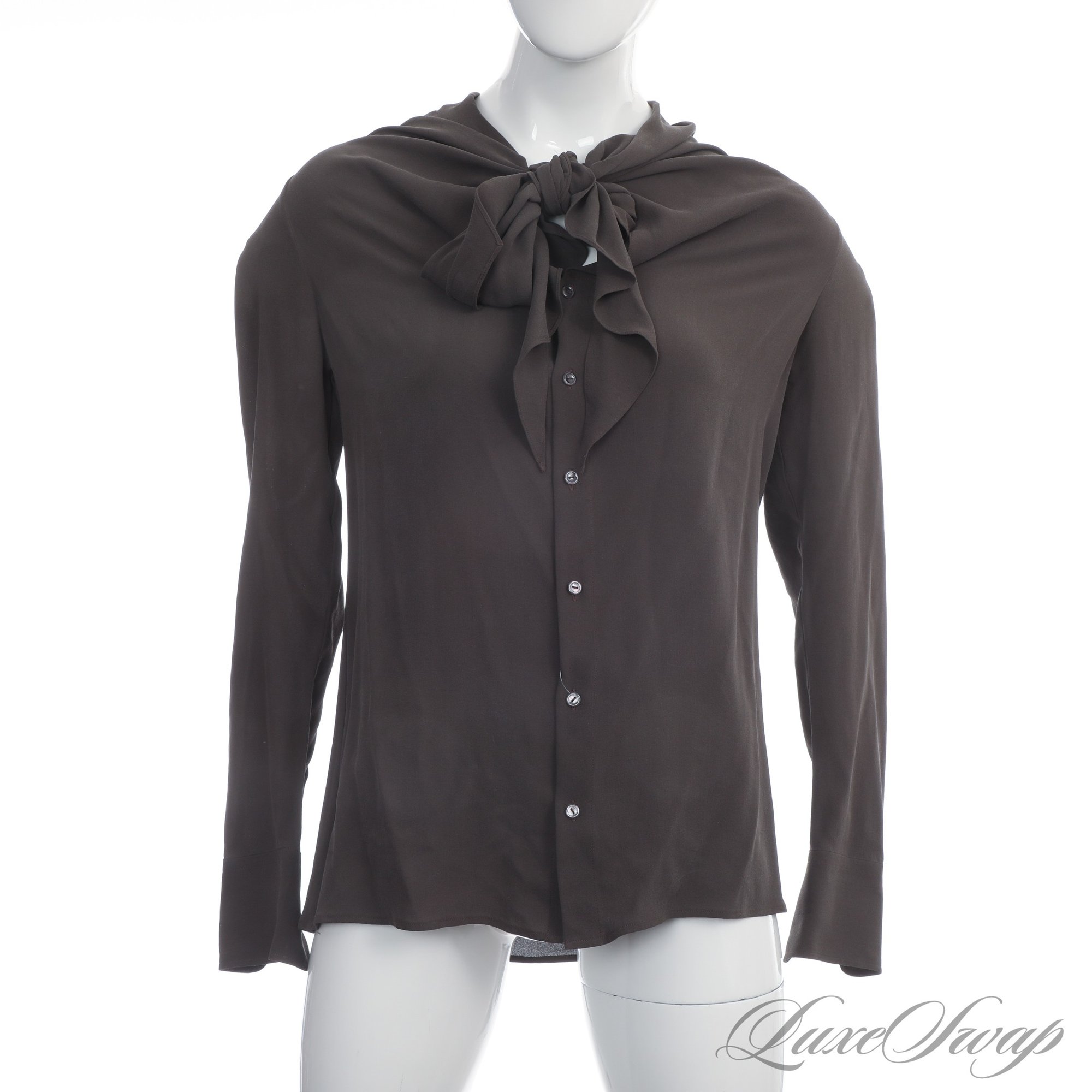 HIGH POWERED AND GORGEOUS RALPH LAUREN 100 PERCENT SILK ANTHRACITE GREY ...