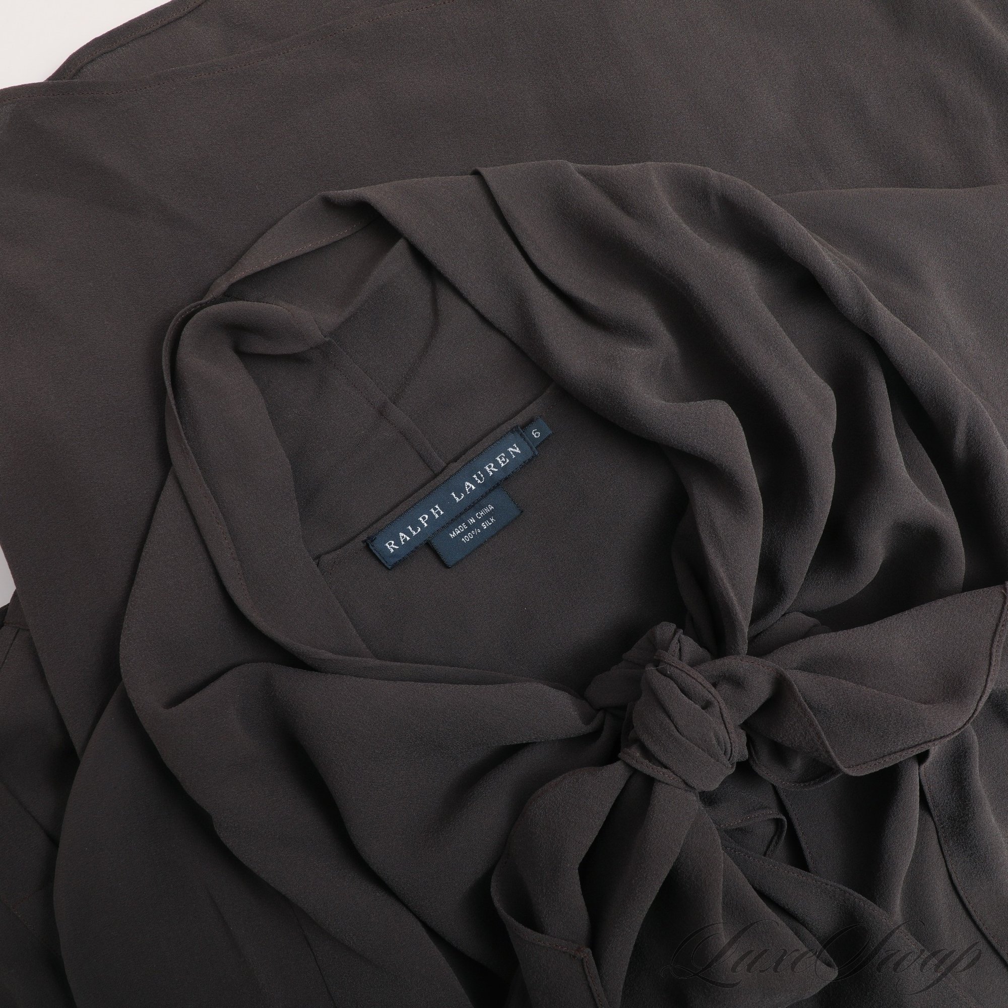 HIGH POWERED AND GORGEOUS RALPH LAUREN 100 PERCENT SILK ANTHRACITE GREY ...
