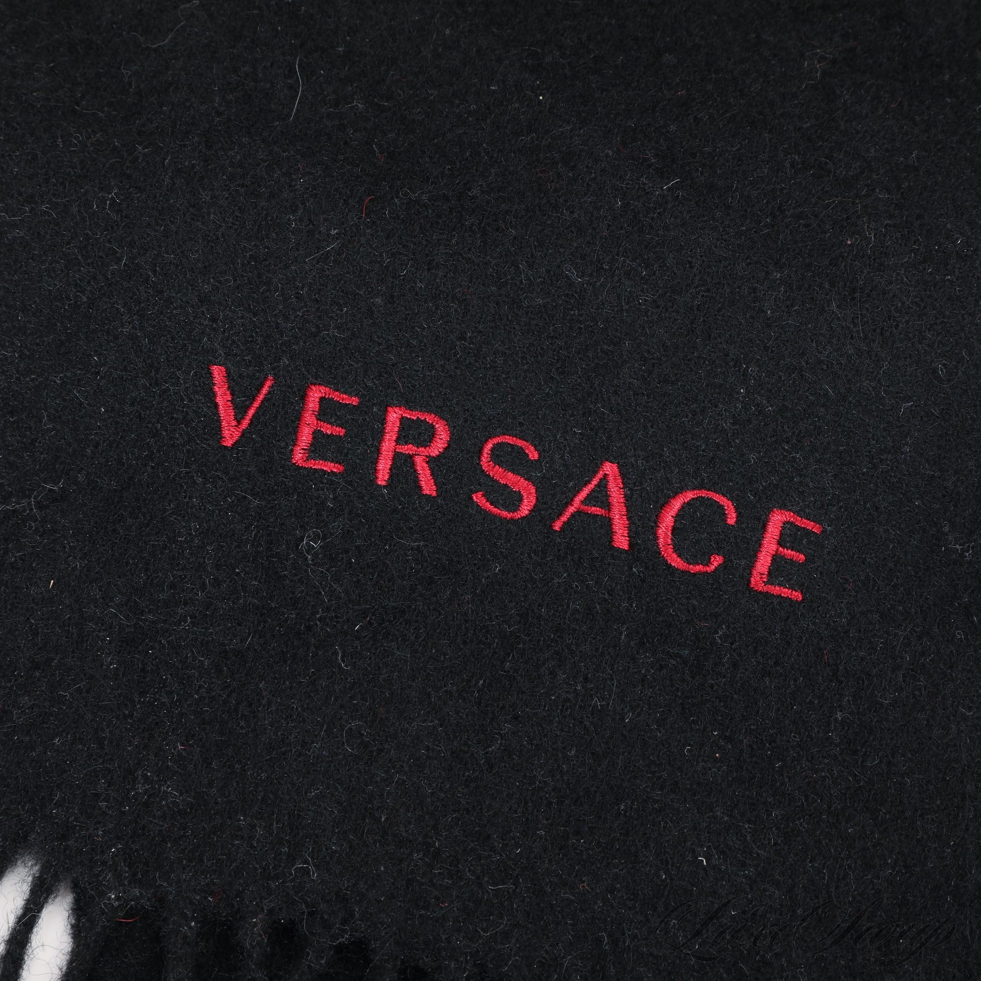 $250 TOP TIER VERSACE BLACK LABEL MADE IN ITALY SOLID BLACK RED ...