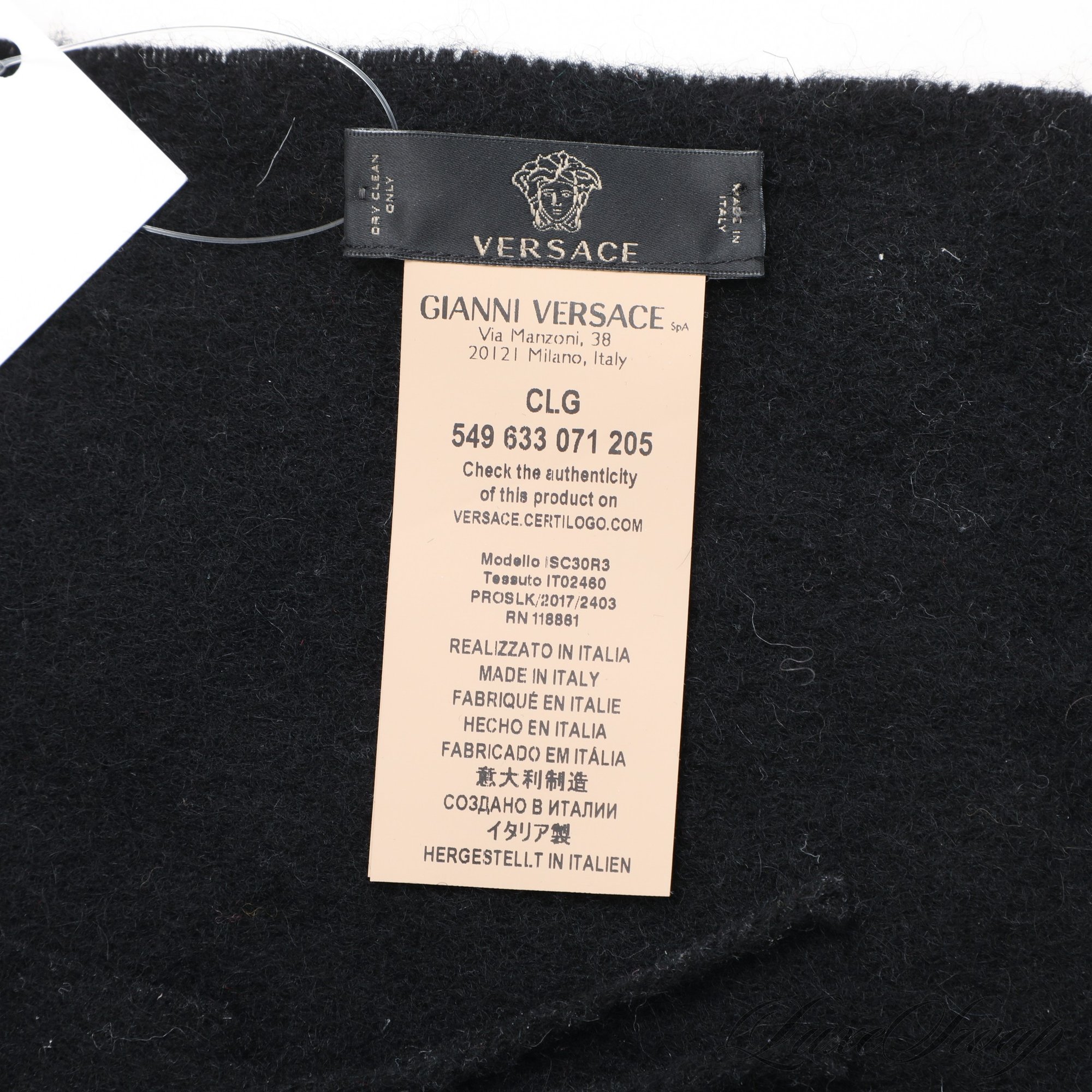 $250 TOP TIER VERSACE BLACK LABEL MADE IN ITALY SOLID BLACK RED ...