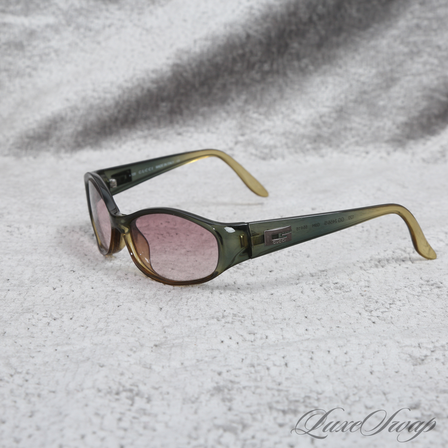 GUCCI Green Gradient Oval Sunglasses Gucci GG 2438/S 3YB Oval Green Vintage Sunglasses – VOODOO  main image 4