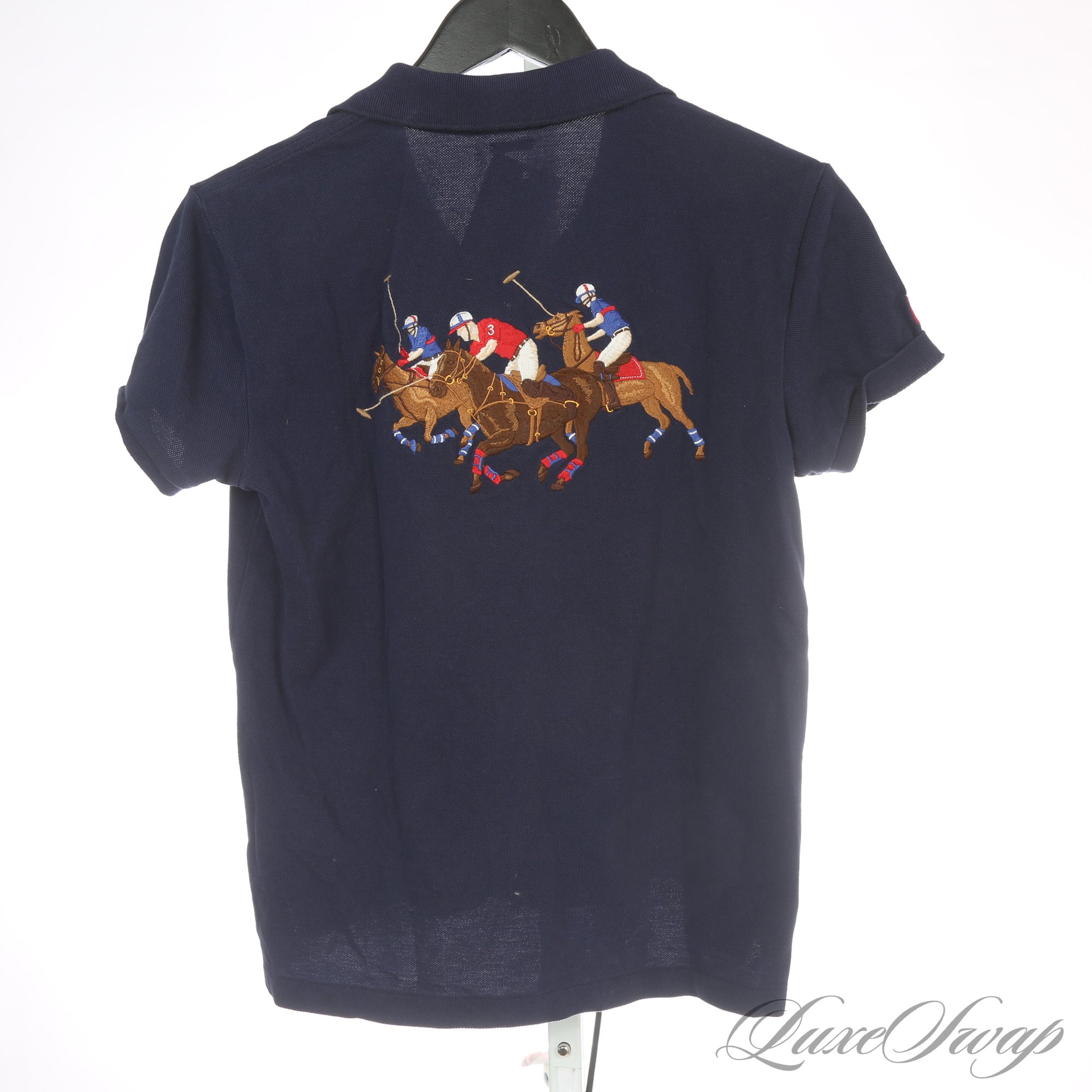 WOW LOOK AT THE BACK! RECENT WOMENS POLO RALPH LAUREN NAVY BLUE
