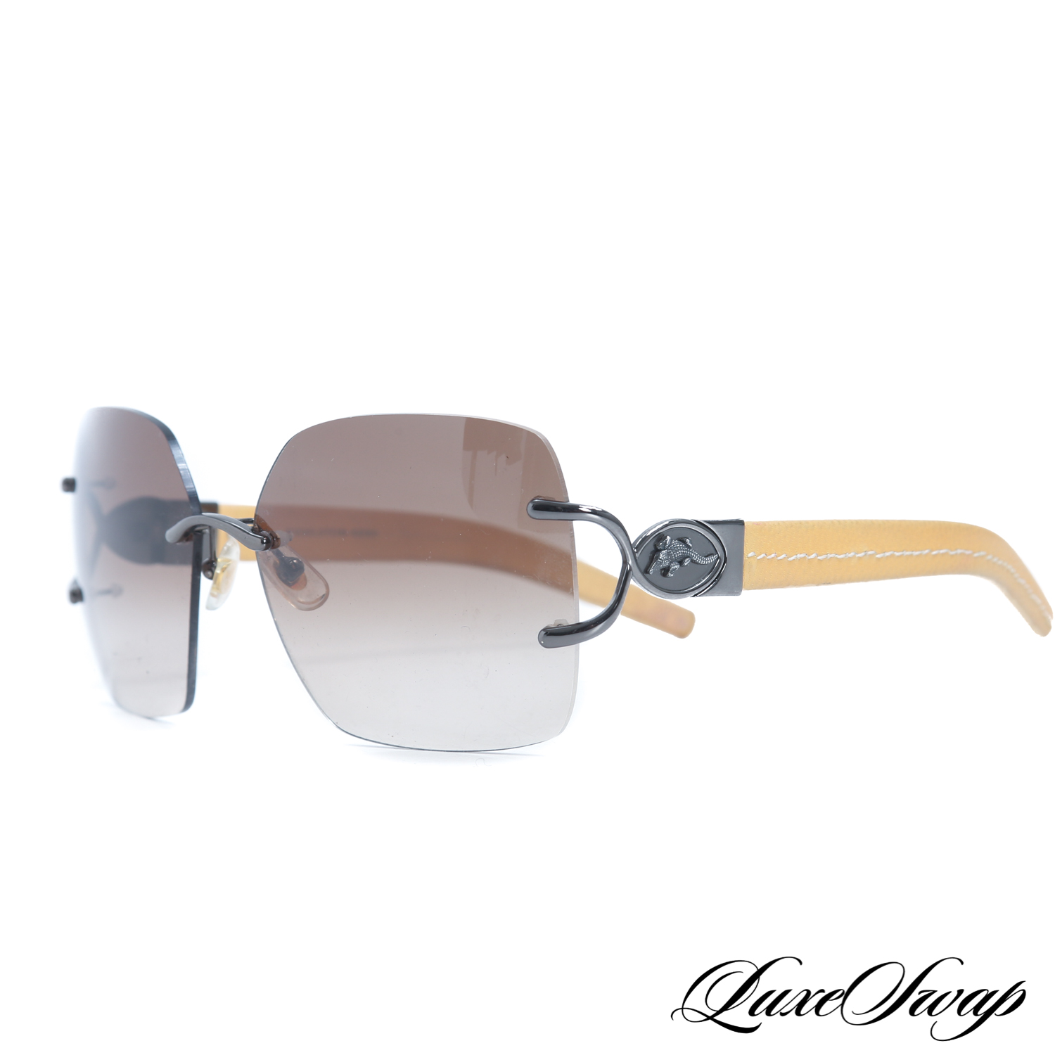 Kieselstein-Cord Harlot Rimless Glasses Vintage KIESELSTEIN-CORD GLADHEATOR TITANIUM ALLIGATOR STERLING  main image 3