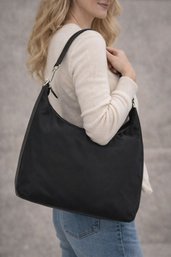 GUCCI Black Nylon Leather-Trim Hobo Shoulder Bag  Authentic.$850  $1,200 Retail
