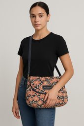 Marc Jacobs Quilted Floral Shoulder Bag  Pink & Navy Print