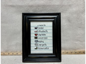 (5168) Framed Teacher Appreciation Embroidery