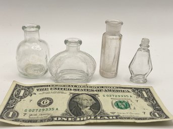 4 Small Vintage Glass Bottles