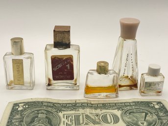 5 Old Tiny Perfume Bottles.