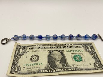 Blue Glass Bead Bracelet