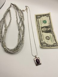 2 Necklaces 'silver'