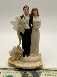 Vintage Wedding Cake Topper - Porcelain Bottom Broken