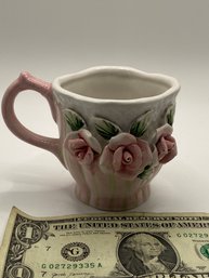 Cute Little Pink Floral Cup - Porcelain