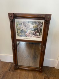 10'x18.5' Currier And Ives Art With Mirror. Great Shape 'summer In The Country'