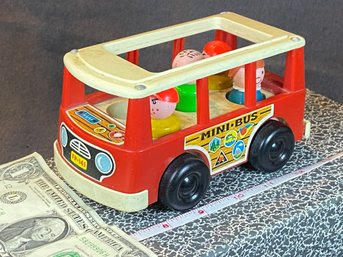 Vintage Fisher Price Mini Bus With 5 People