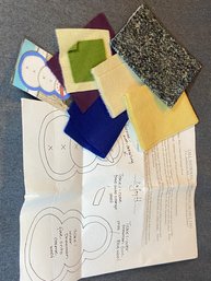 100 Wool Fabric Kit For Snowman - Instuctions Too