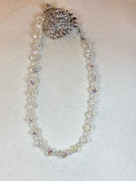 16' Vintage Glass Crystal Necklace - Stunning