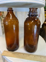 2 Vintage Amber Bottles (see Pics)