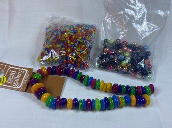 Bead Lot Colorful Beads Glass Ones Are New